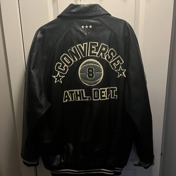 *RARE* Vintage Converse Leather Varsity Bomber Jacket - Picture 2 of 5